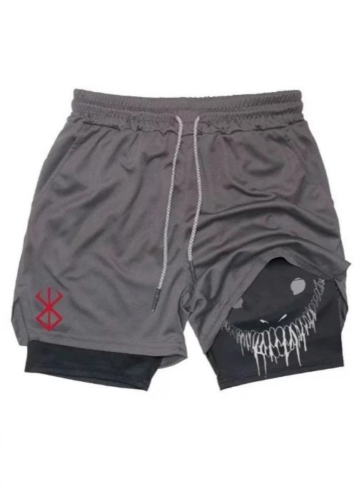 Dragon Ball Series Ghost Shorts Summer Printed Double Layer Two-in-One Men's Basketball Running Casual Home Sports Shorts