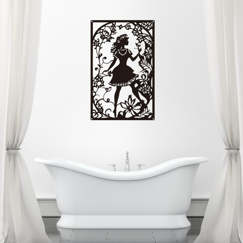 Light Luxury and Simple Cross-Border Iron Plate Painting Metal Wall Decoration Poster Study Living Room Bedroom Decoration Painting Colorfulful Woman Decoration