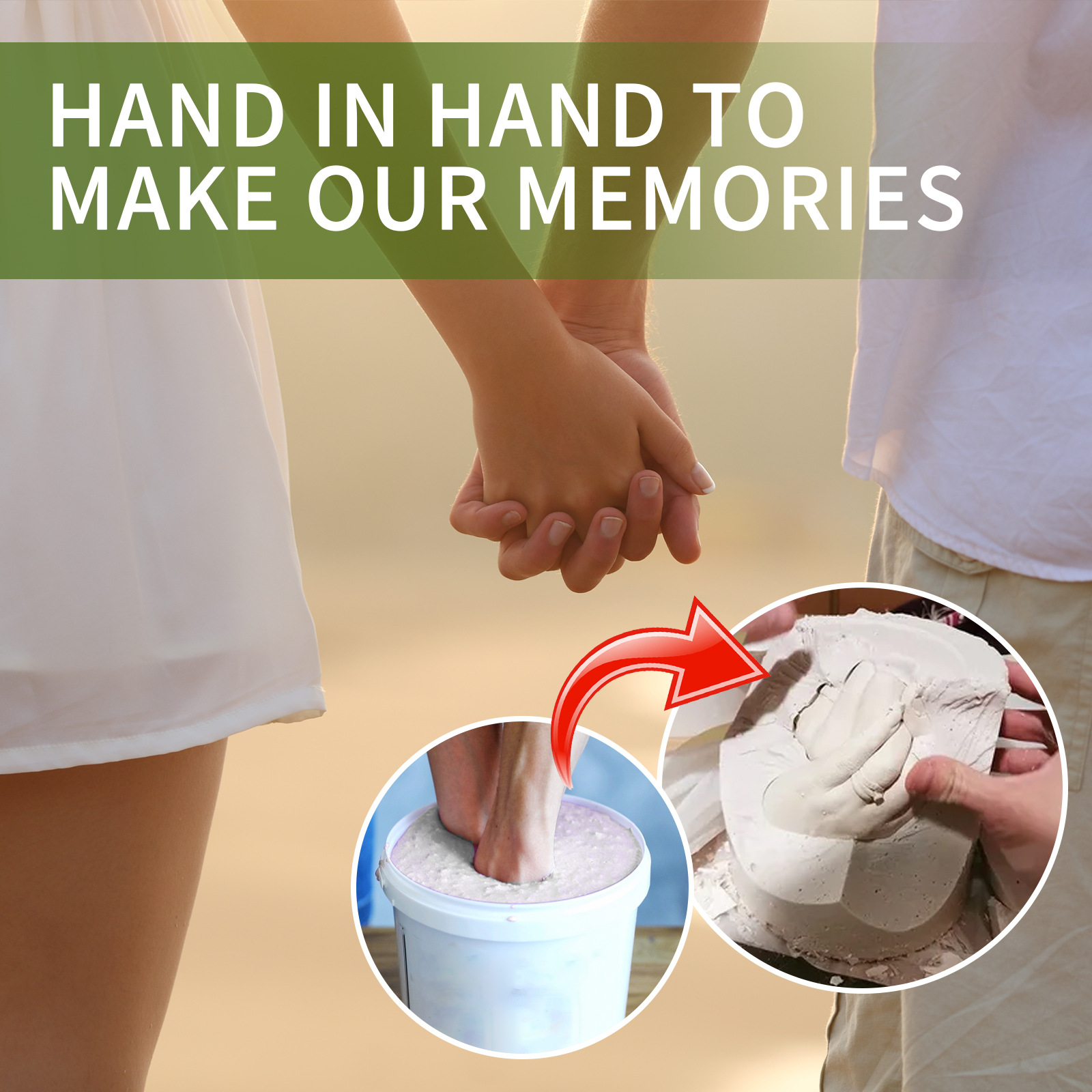 Eelhoe Couple Hand Model Clone Powder Infant Making Materials Valentine's Day Gift Three-Dimensional Hand and Foot Model