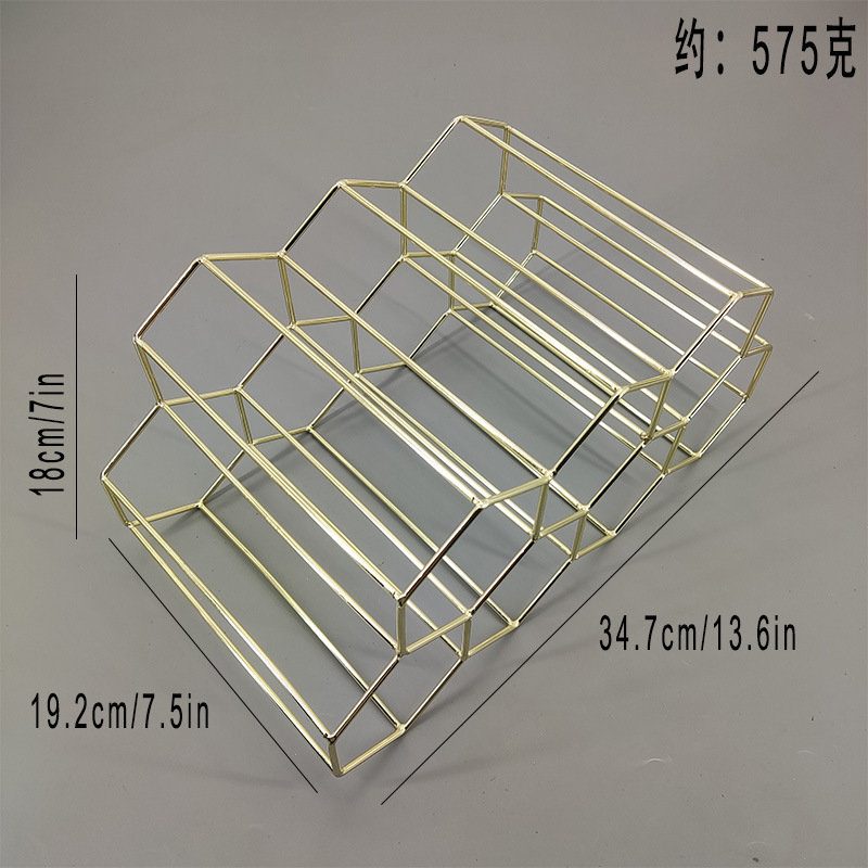 Creative Iron Wine Rack, Home Wine Rack Decoration, Light Luxury Seven-Bottle Rack, Imitation Gold Wine Cabinet, Light Luxury Style