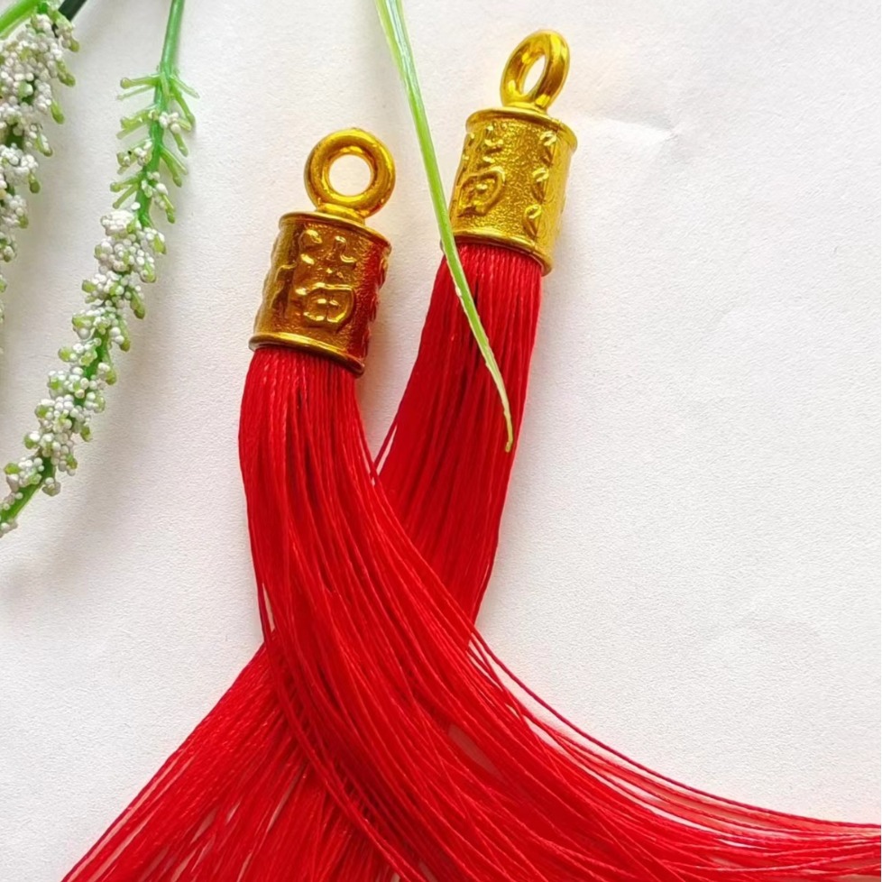 Прямые продажи завода, золотая трубка с кисточкой, праздничная новогодняя подвеска, одна трубка, двойная трубка, аксессуары с кисточками, золотая шляпа 14 см