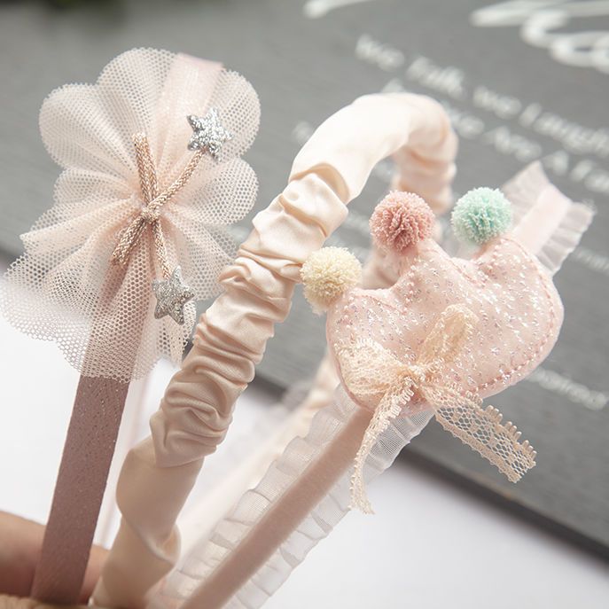 2021 Children's Hairband Girls Cute Baby Baby Little Girl Anti-Slip Toothed Butterfly Pearl Headband