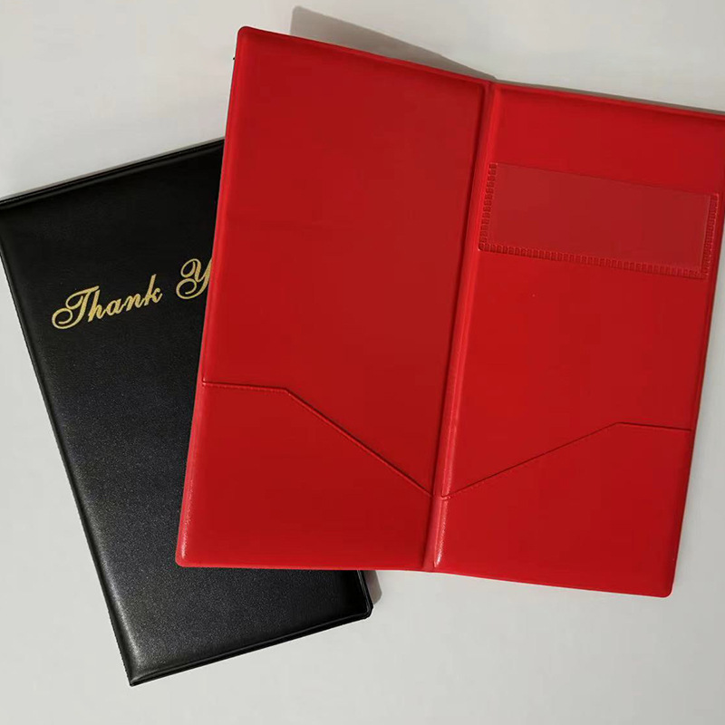 PVC Meal Ticket Clip Customized PU Leather Bills Clip Single Clip American Hotel Restaurant Menu Clip Coffee Shop Cash Register Clip