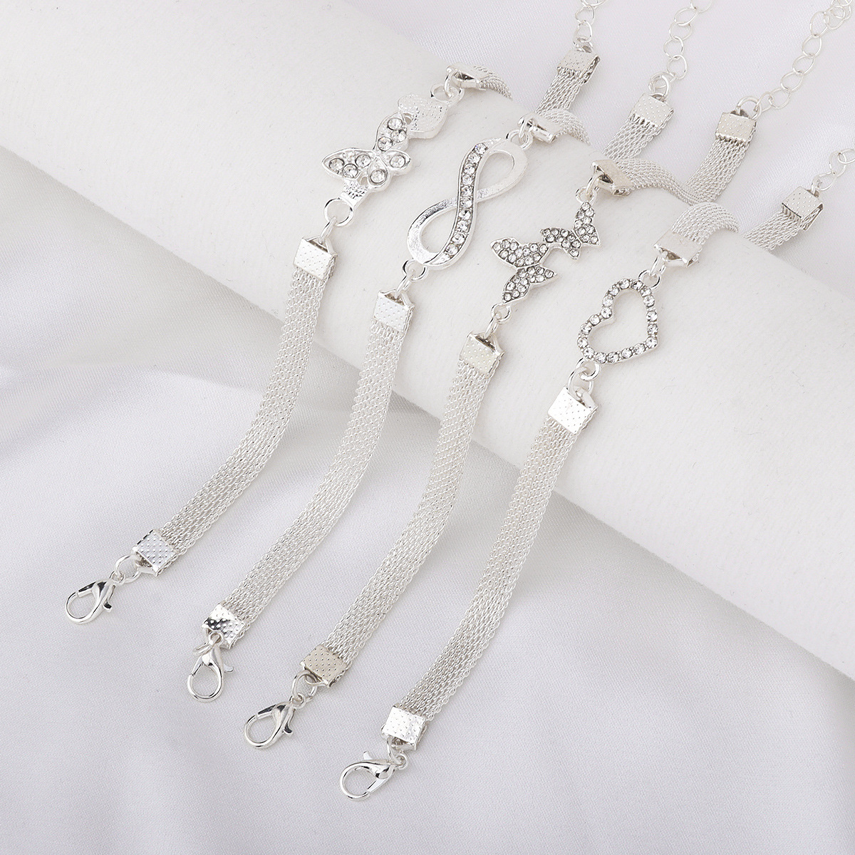 Europe and the United States cross-border hot sale unlimited symbol diamond 8 word bracelet creative retro alloy bracelet butterfly anklet jewelry