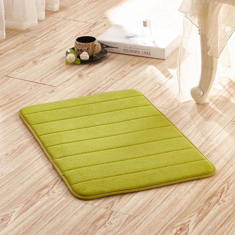 Modern Simple Solid Color Coral Fleece Floor Mat Bathroom Door Absorbent Wear-resistant Foot Mat Household Bathroom Anti-slip Mat