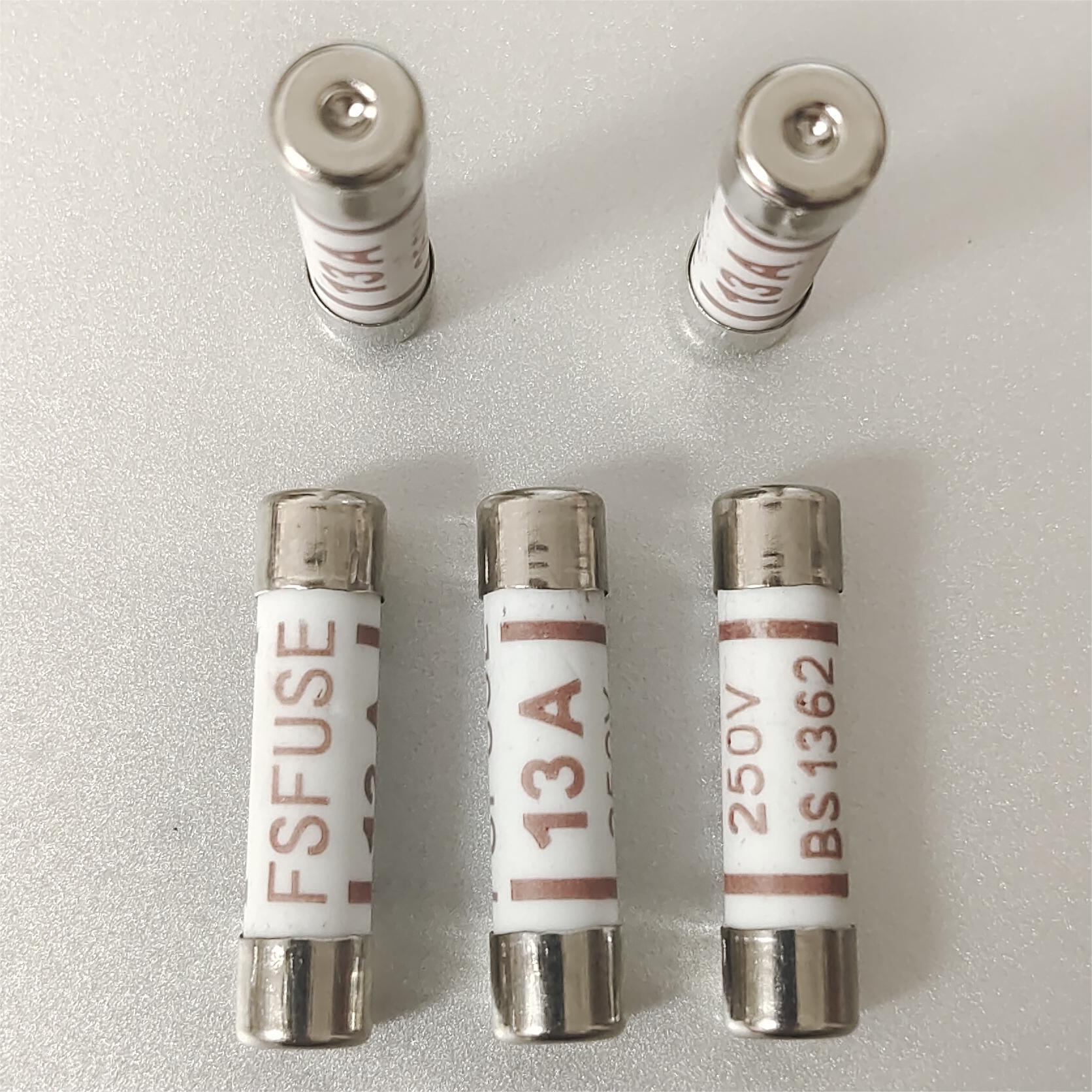 Бесшовный заклепочный предохранитель BS1362 британской вилки 6*25мм 3/5/10/13A/15A