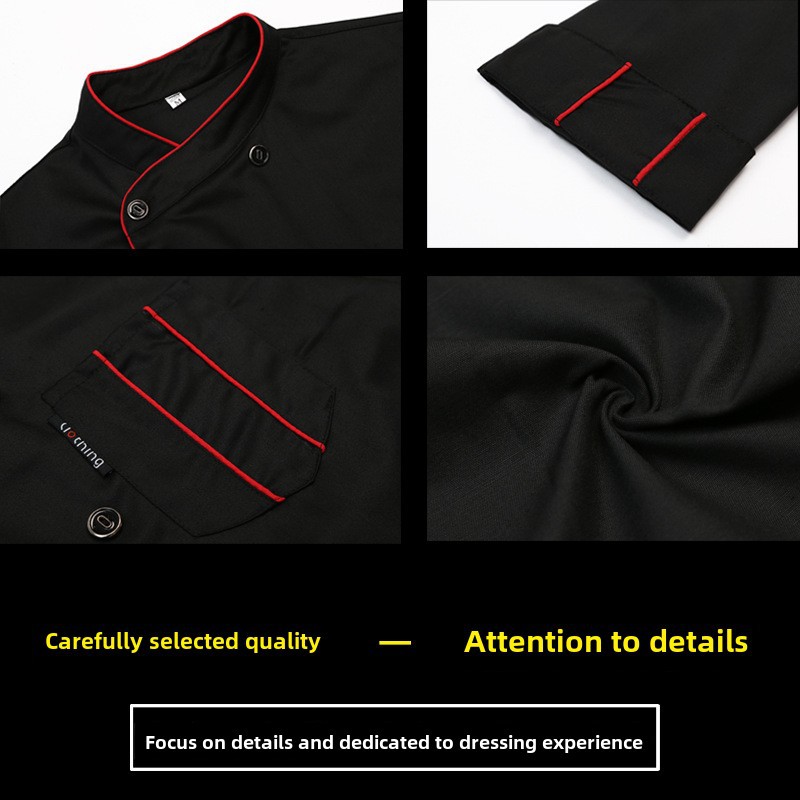 Chef Clothes Short Sleeve Summer Breathable Kitchen Canteen Kitchen Clothes Catering Hot Pot Restaurant Red Chef Work Clothes Men