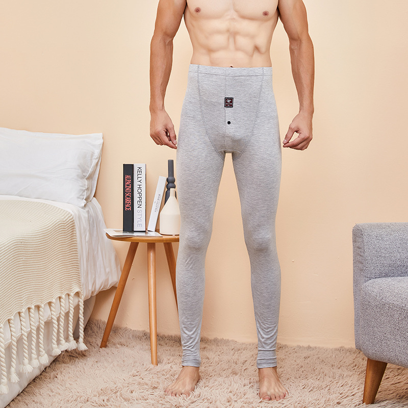 Extended Version Men's Autumn Pants Ultra-Thin Breathable Elastic Comfortable High-Waisted Black Tall Base Layer Pants 6607