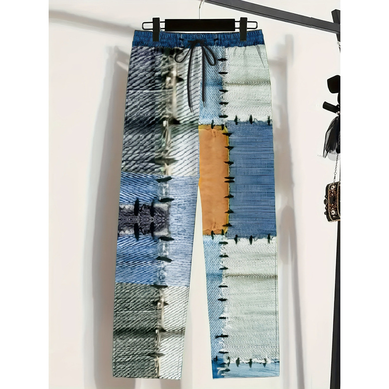 2026 New Cross-Border Dropshipping Men's 3D Color-Blocking Pattern Printed Casual Cross-Border