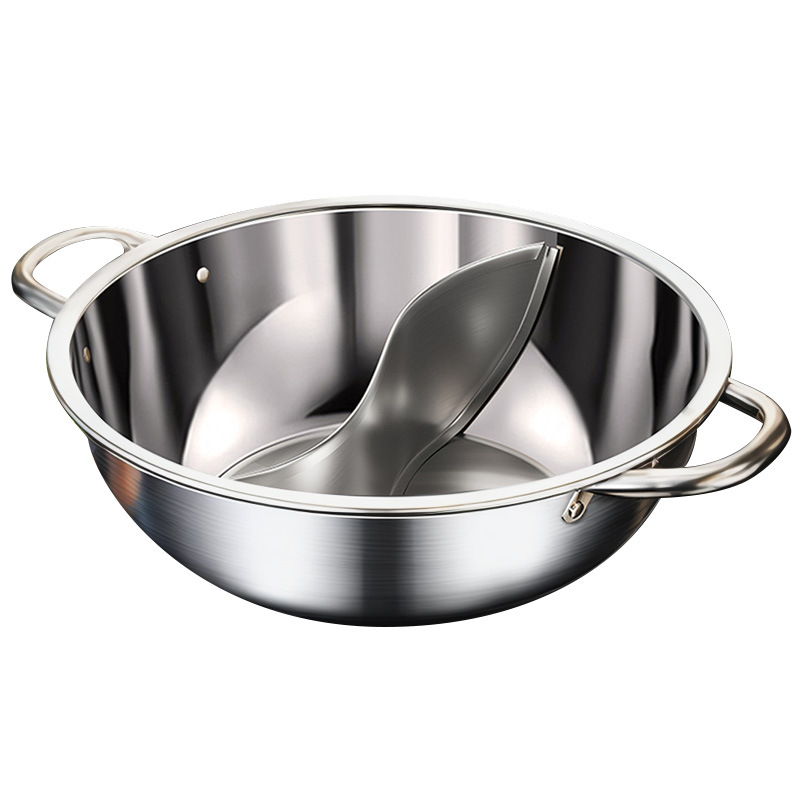 Thickened Stainless Steel Induction Cooker Yuanyang Pot Special for Hot Pot Household Hot Pot Pot Commercial Outdoor Large Capacity