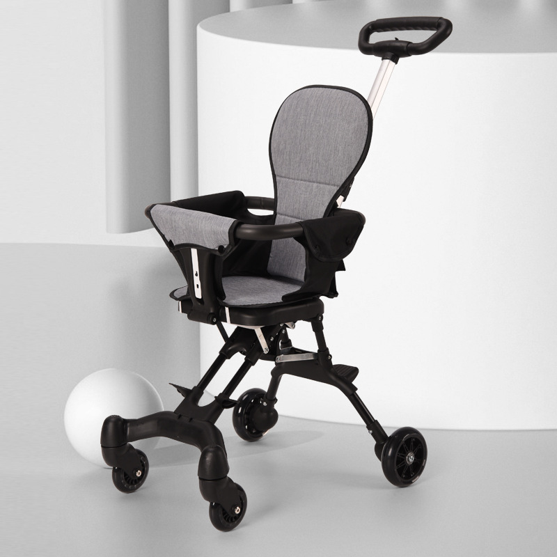 Cross-Border Children's Baby Walking Artifact, One-Click Folding Lightweight Baby Stroller, Baby Four-Wheel Stroller, Reversible