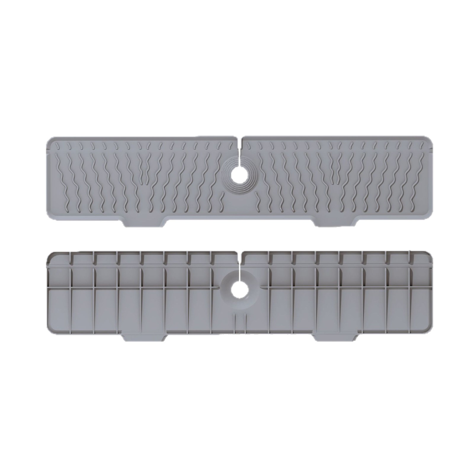 Cross-Border Hot-Selling Wave-Shaped Faucet Drain Mat for Sink, 5-Degree Slope Drainage, Anti-Slip, Anti-Splash, Kitchen and Bathroom Sink
