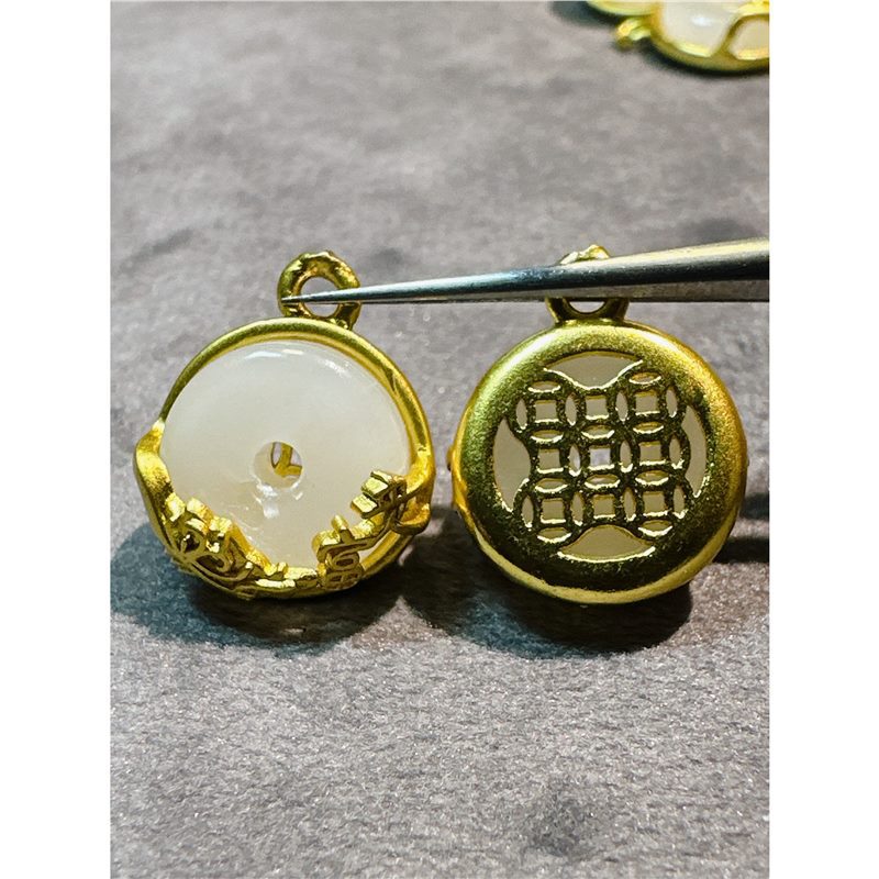 Подвеска с безопасным замком из песка, инкрустированного нефритом, 12мм, новый китайский стиль, аксессуары для костюмов