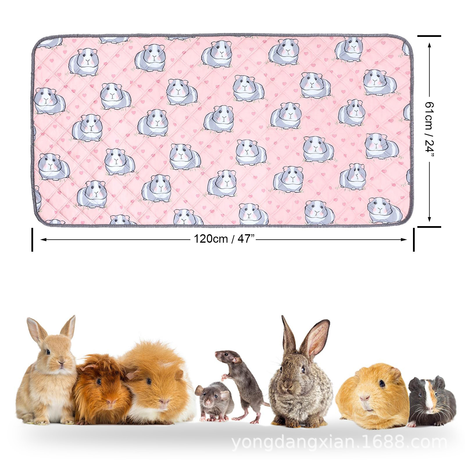Cross-Border Pet Pee Pads, Guinea Pig Cage Pads, Washable Pet Pee Pads, Absorbent and Leak-Proof Pet Cage Pads