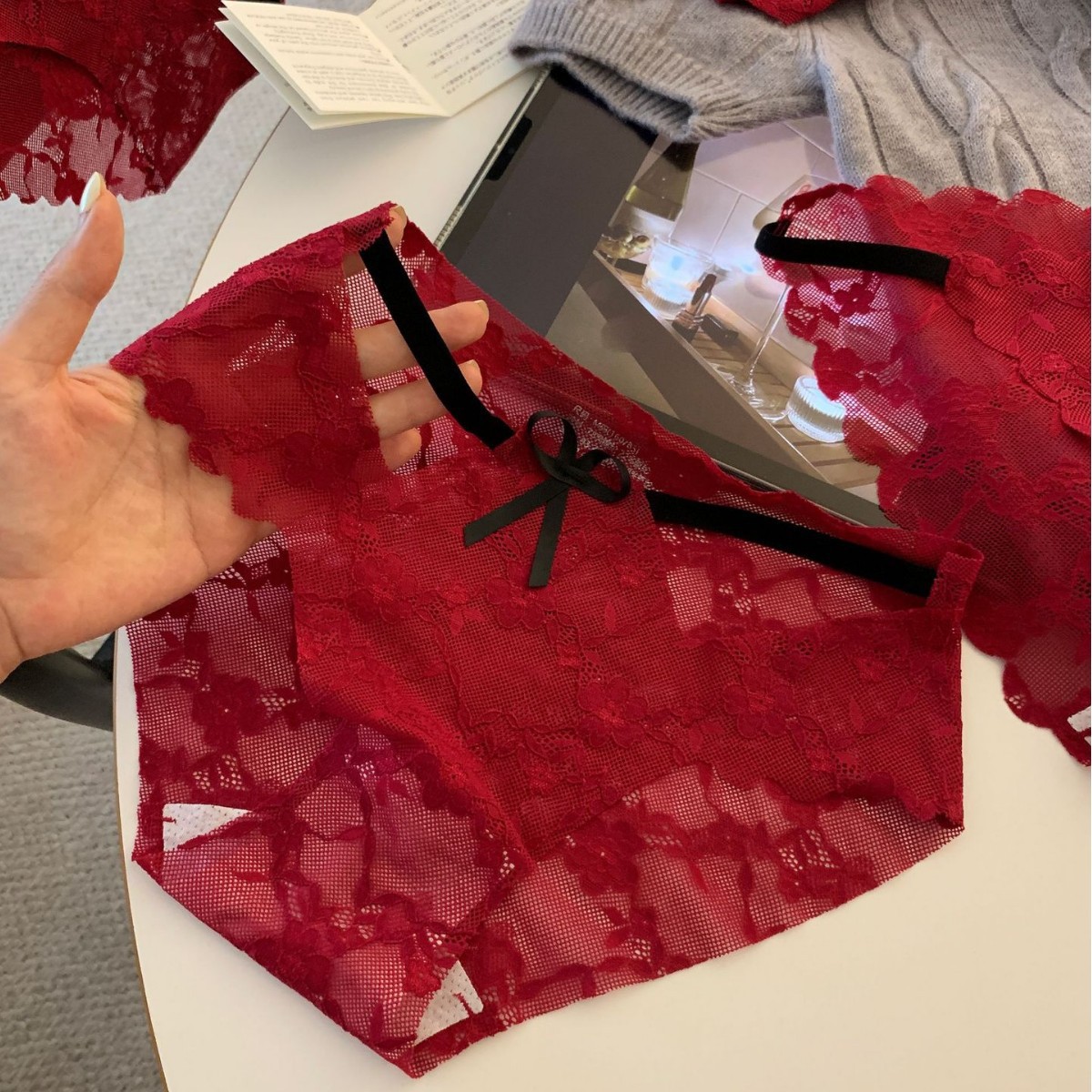 Year of the Horse Charm Red~ Sexy Lace Panties for Women, Red for the Year of Birth, Pure Desire, Breathable Wedding Briefs for Young Girls