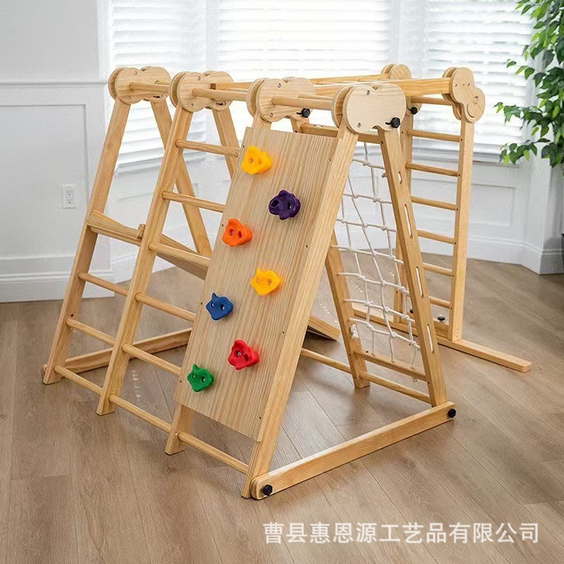 Children's Sports Equipment Sensory Training Indoor Climbing Frame Solid Wood Home Slide Combination Climbing Ladder Amusement Facilities