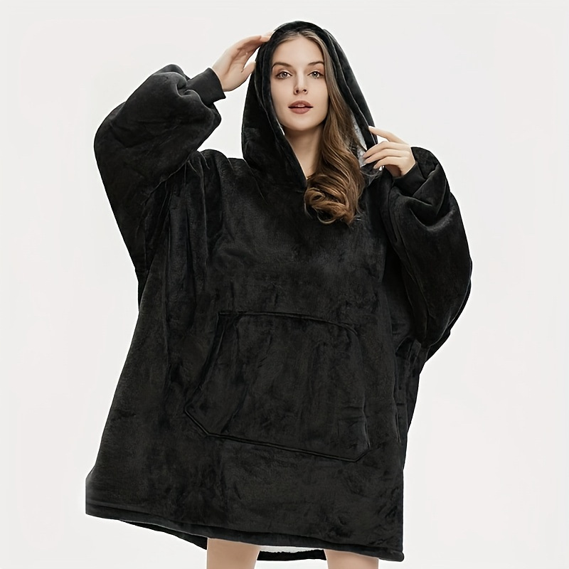 Thickened nightgown lazy people's clothing pullover fleece hooded TV blanket outdoor cold-proof clothing lazy people's pajamas wholesale