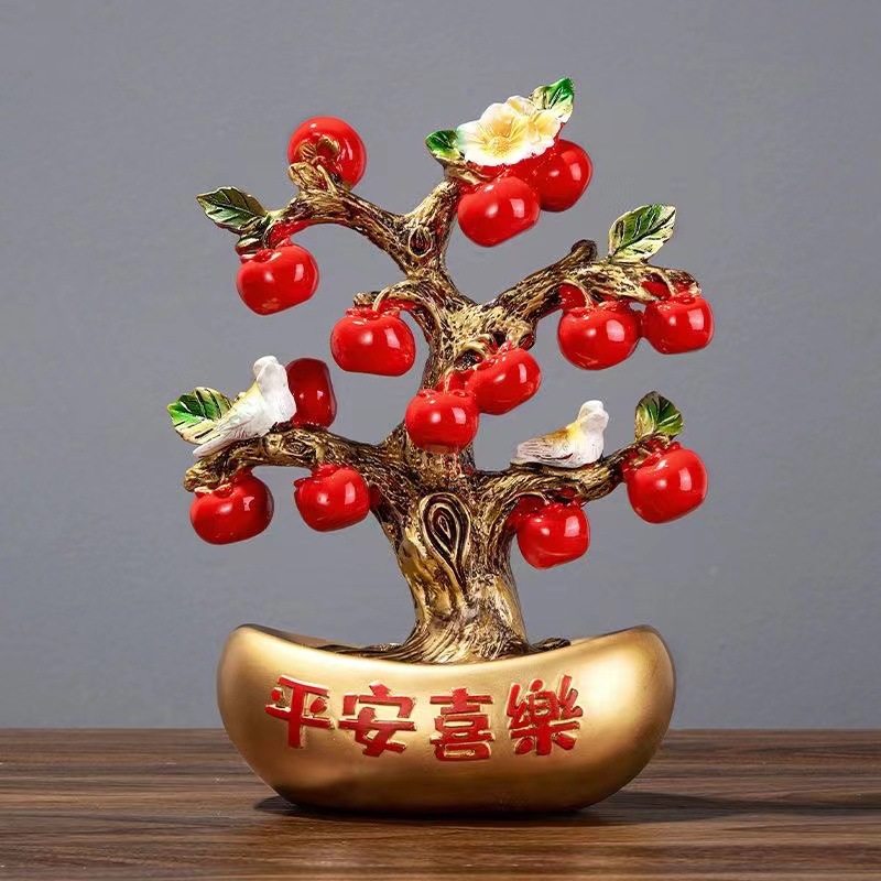 Fortune-making ingot peace joy apple tree ornaments living room porch TV wine cabinet decorations housewarming new house gifts