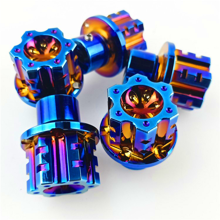 Calf M1 N1S U + electric motorcycle modified titanium key head keychain motorcycle electric car Blue Key head