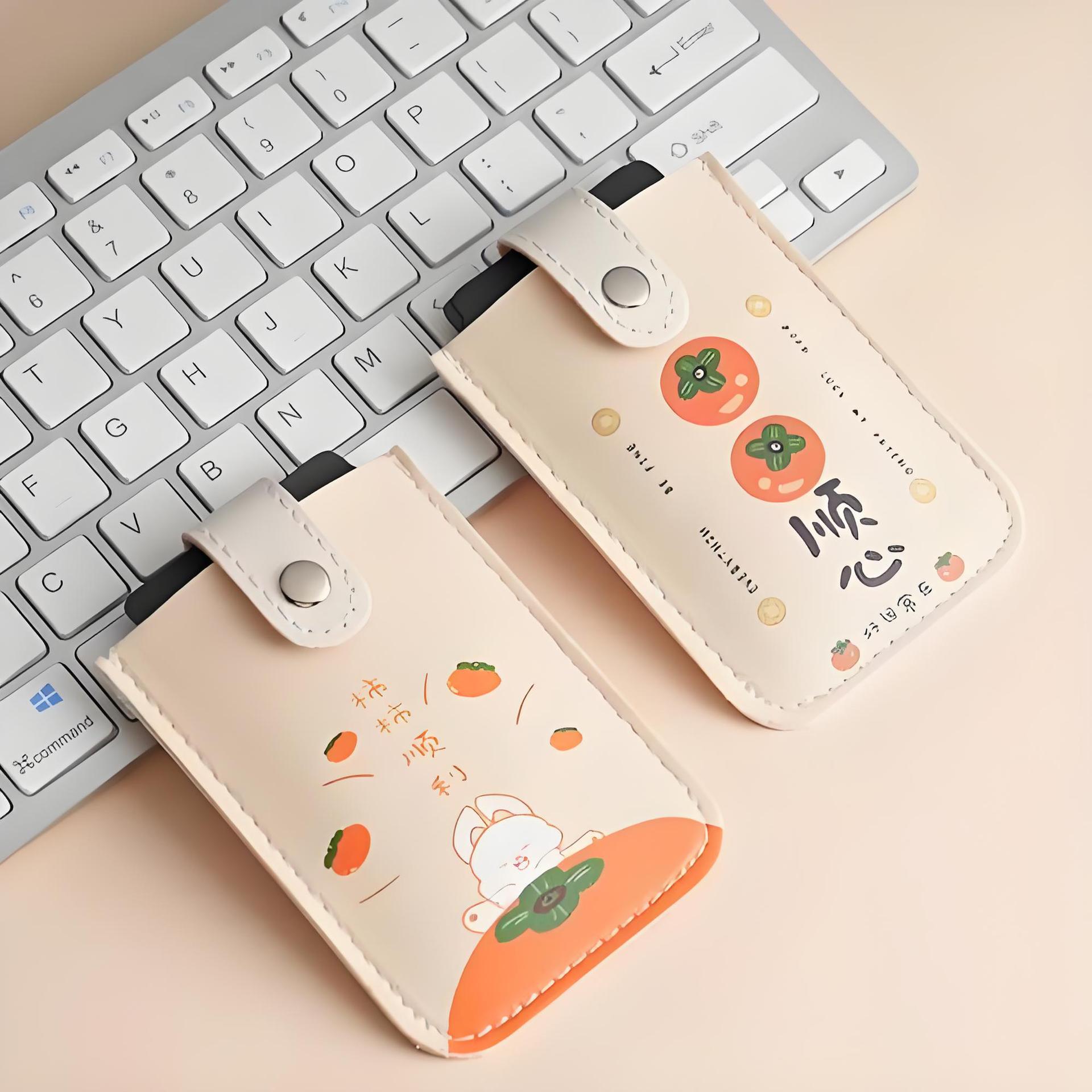 Leather Card Holder Printed Trendy Id Card Holder Id Card Bank Card Holder Mini Portable Ultra-Thin Card Holder Bag