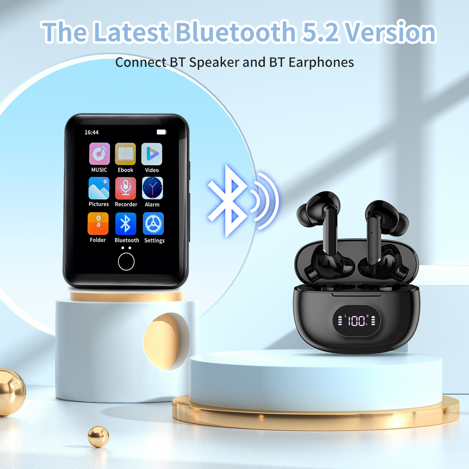 Factory wholesale mp3 player metal bluetooth touch screen mp4 student music walkman to read novels outside mp5