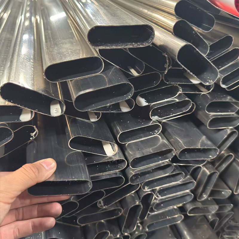 Manufacturer Customizes 304 Stainless Steel Flat Oval Tubes and Stainless Steel Tubes, and 304 Stainless Steel Rectangular Tubes for Stair Handrails