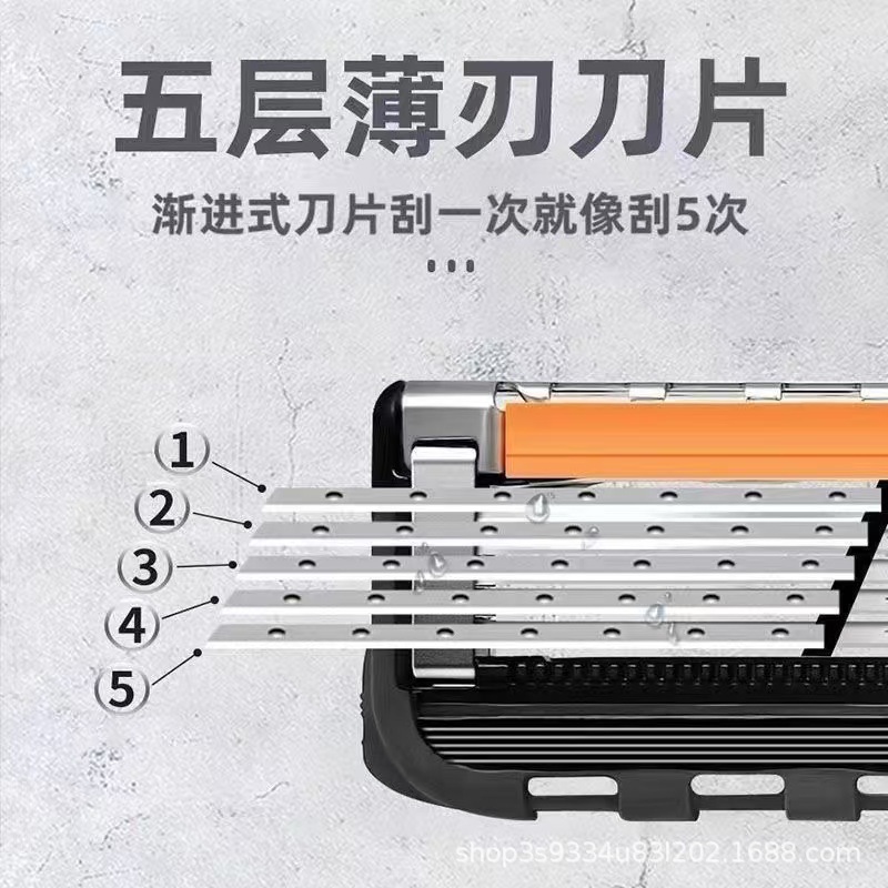 Manual Razor German Quality Vintage Razor 5 Layer Blade Men's Razor Cutter Head 5 Layer Universal