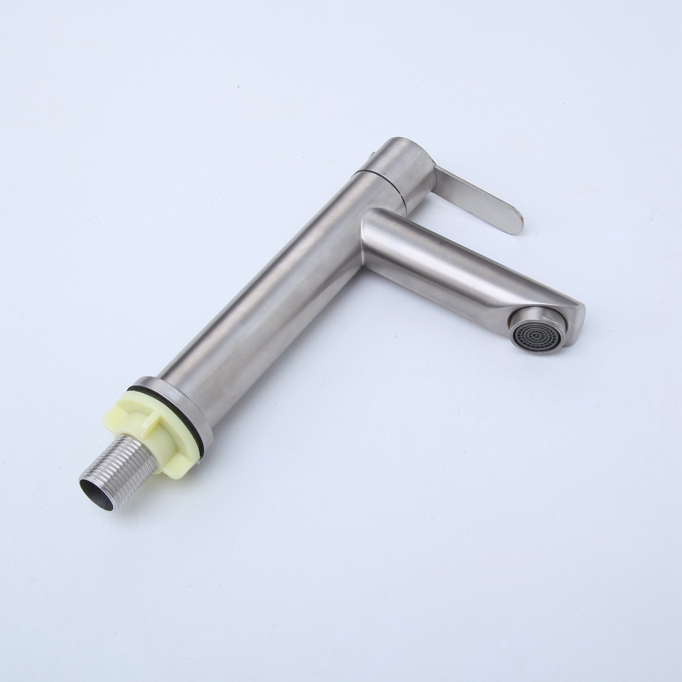 304 Stainless Steel Basin Faucet Single Hole Hot and Cold Single Cold Household Bathroom Bathroom Cabinet Wash Basin Above Counter Basin