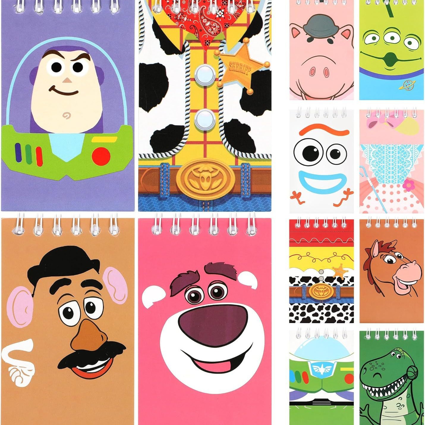 In-Stock Toy Story 12 Mini Spiral Notebooks Toy Series Drawing Writing Doodle Coil