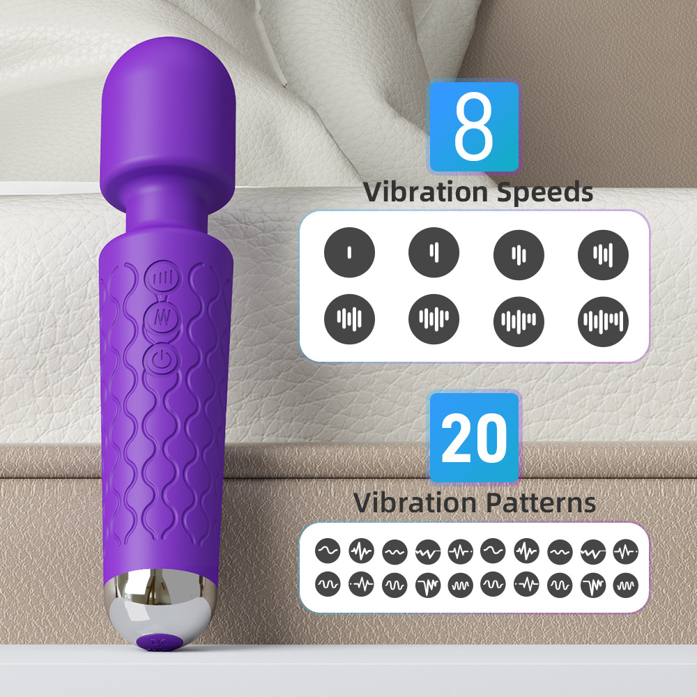 8-speed 20-frequency second tide charging AV stick knight stick women's supplies changeable mute waterproof masturbation strong vibration play