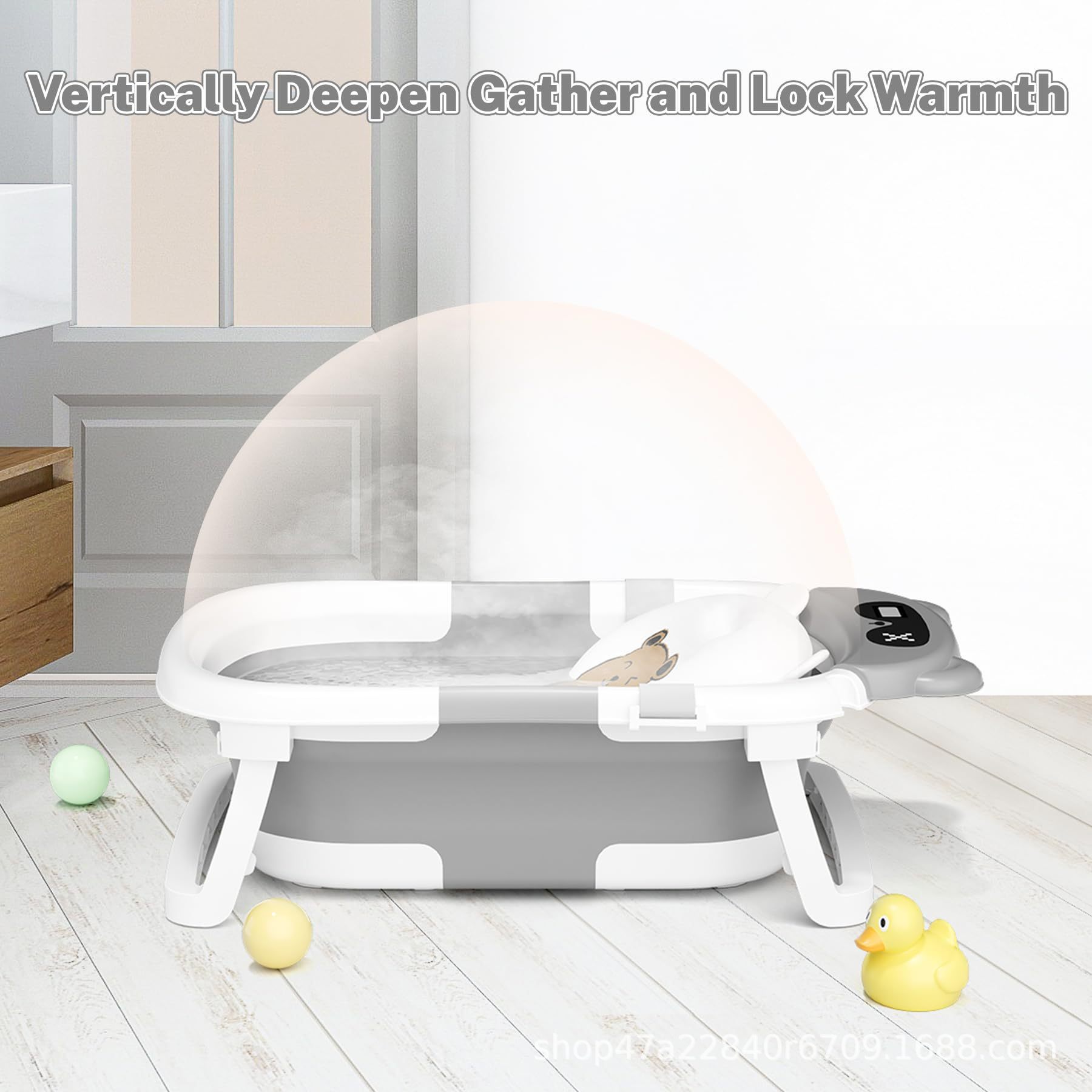 Baby Bathtub 70% off Stack Intelligent Temperature Sensing Newborn Bathtub Home Sit-Down Baby Bathtub