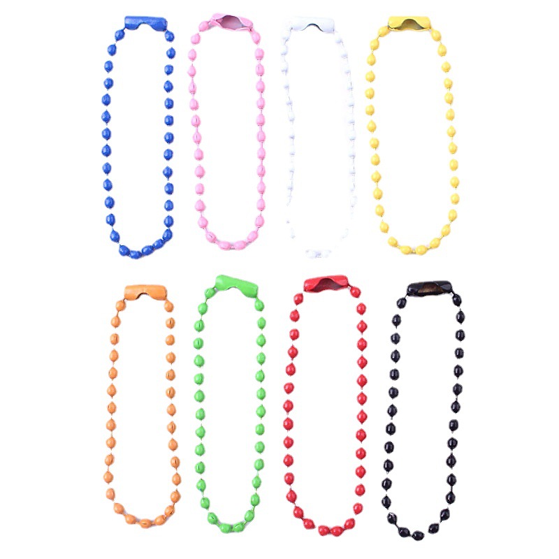 DIY Jewelry Handmade Accessories Painted Wave Bead Chain Colorfulful Bead Chain Metal Ball Chain Pendant Chain Tag Chain Iron