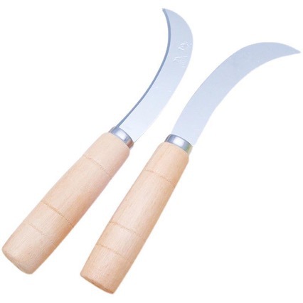 Нож для ананасов с белой деревянной ручкой