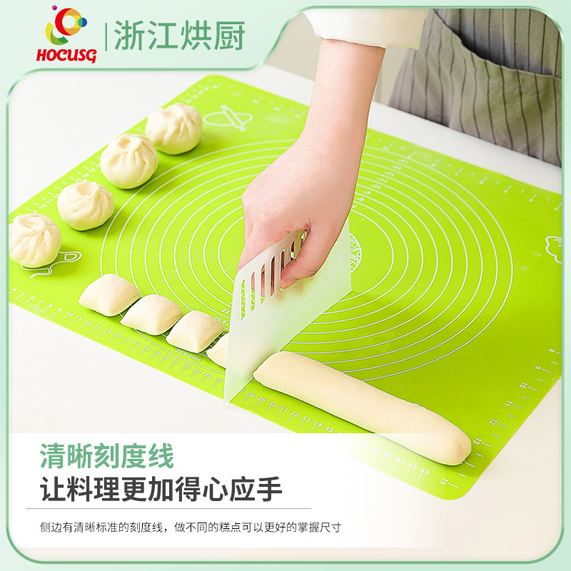 Silicone Mat for Baking, Thickened and Enlarged, Food-Grade Scale, Anti-Spill, Heat-Insulating Chopping Board and Dough Kneading Mat for Cooking Dumplings