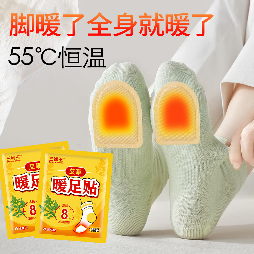 Self-heating wormwood warm foot patch for dehumidification and moisture removal winter warm essential artifact for men and women hot foot patch wholesale