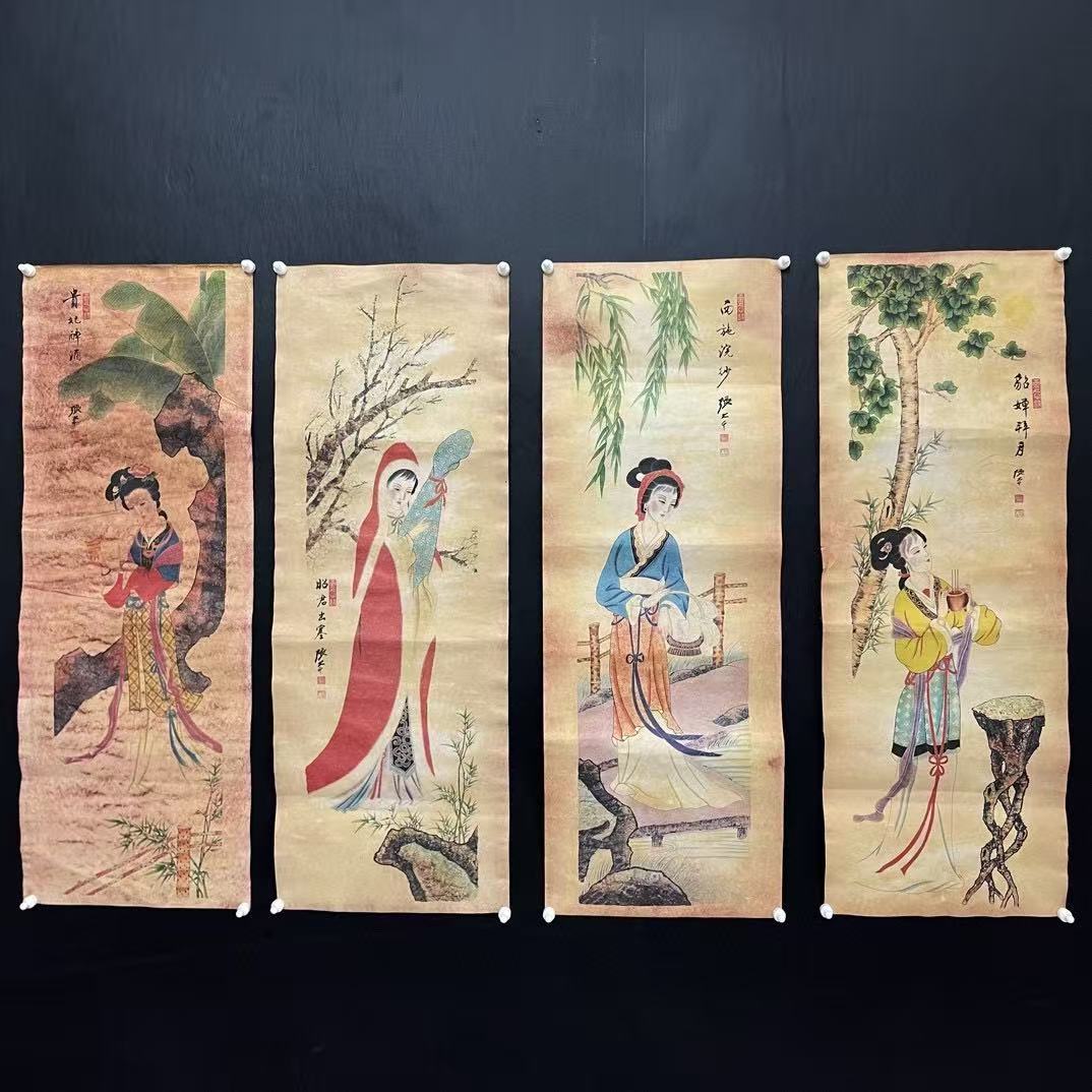 Antique Calligraphy and Painting, Celebrity Calligraphy and Painting, Tang Yin Chang'E's Scroll Painting, Hall Painting, Study Room, Living Room, Entrance Hall Decoration Hanging Painting