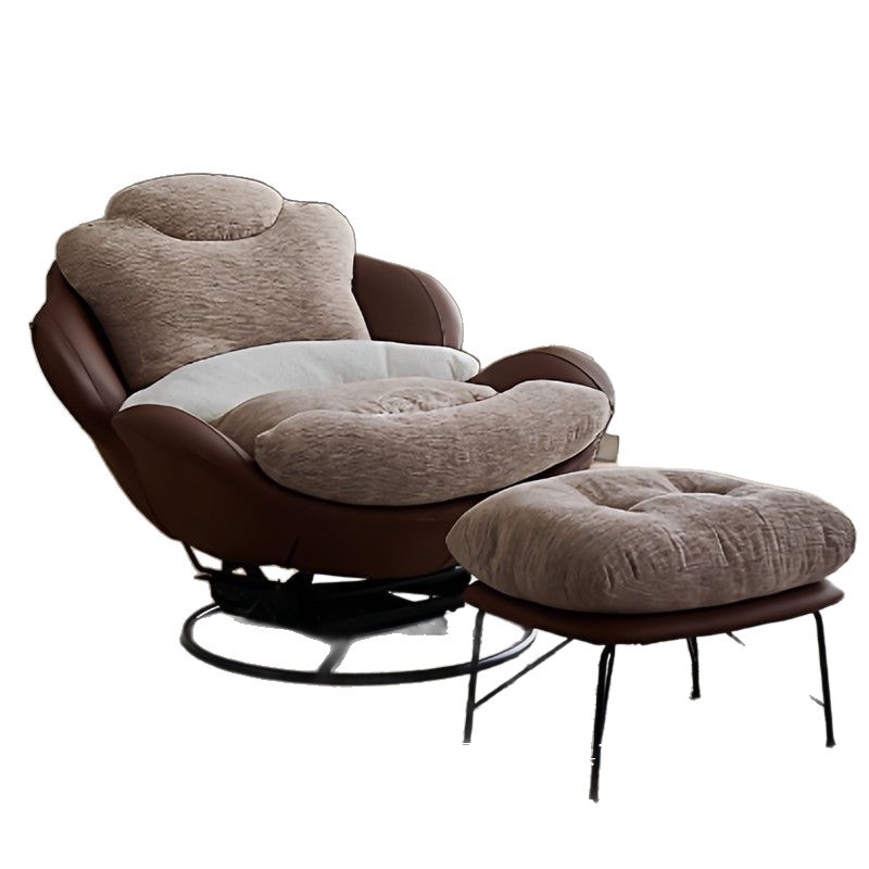 Eggshell Rocking Chair Living Room Balcony Leisure Lazy Single Swivel Chair Sofa Chair New Leather Recliner Lobster Chair