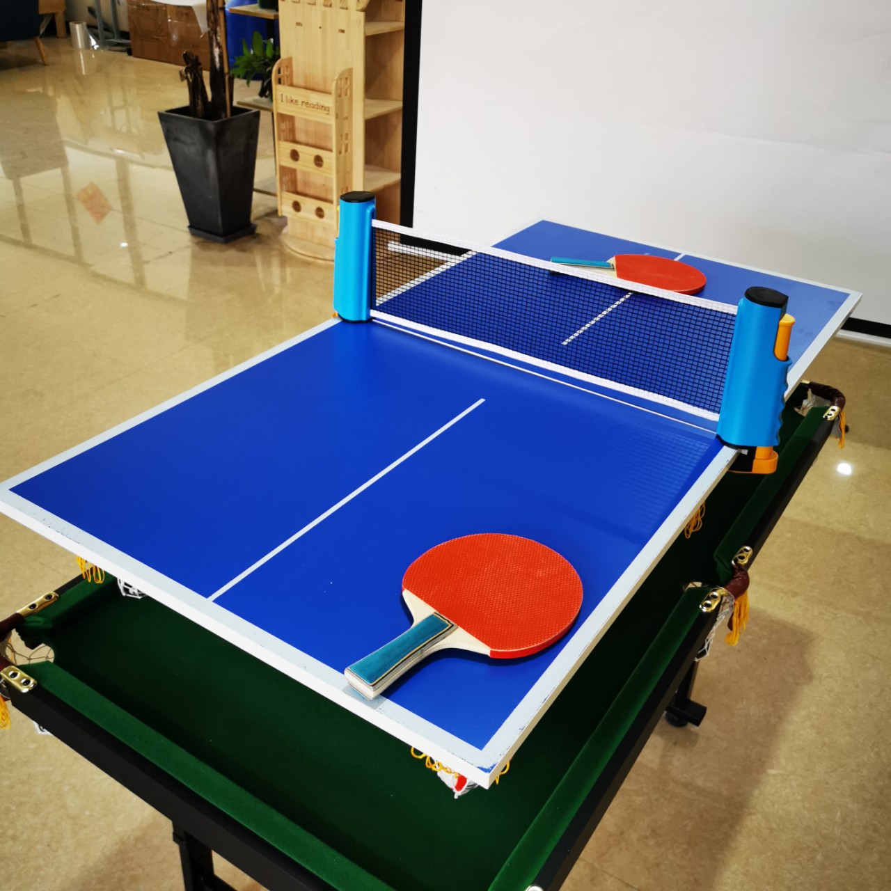 Table Tennis Net Frame Export Standard for Home Use, Stretchable and Portable Net Posts, Table Tennis Racket Combination, Large Color Box Set Q