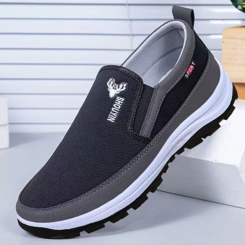 Spring New Style Old Beijing Cloth Shoes, Walking Shoes, Men's Casual Shoes, Low-Top Soft-Soled Canvas Shoes, Middle-Aged and Elderly Shoes