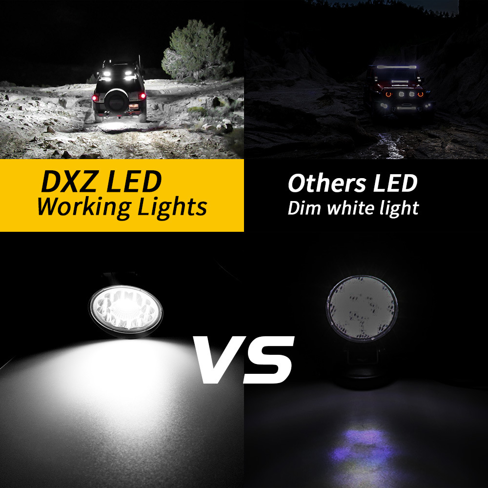 DXZ car LED work light round 4 inch 33LED work light mixed light modified truck headlight spotlight