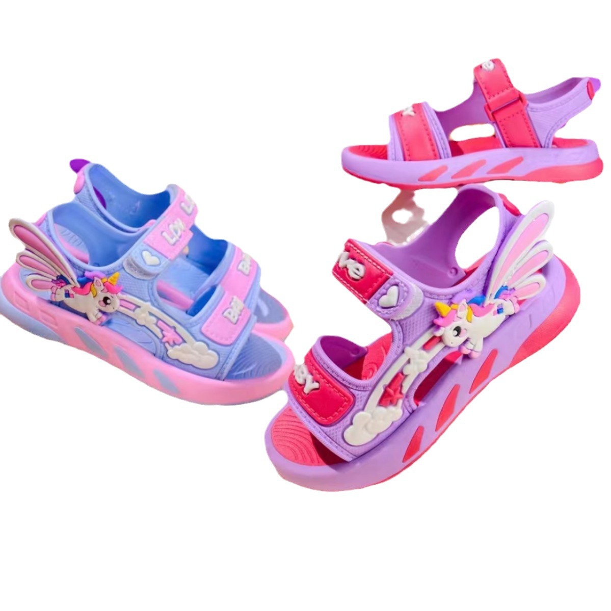 2024 new children's sandals summer new cartoon children's primary school sandals soft bottom girls' sandals wholesale