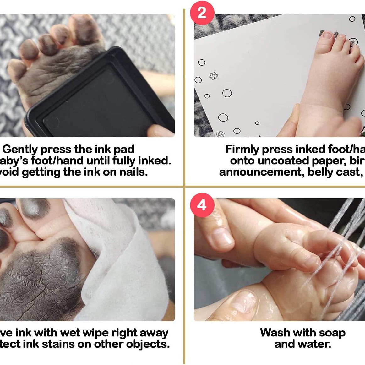 Baby hand and foot inkpad hand footprints hand printing oil hundred days souvenir Children Baby newborn supplies