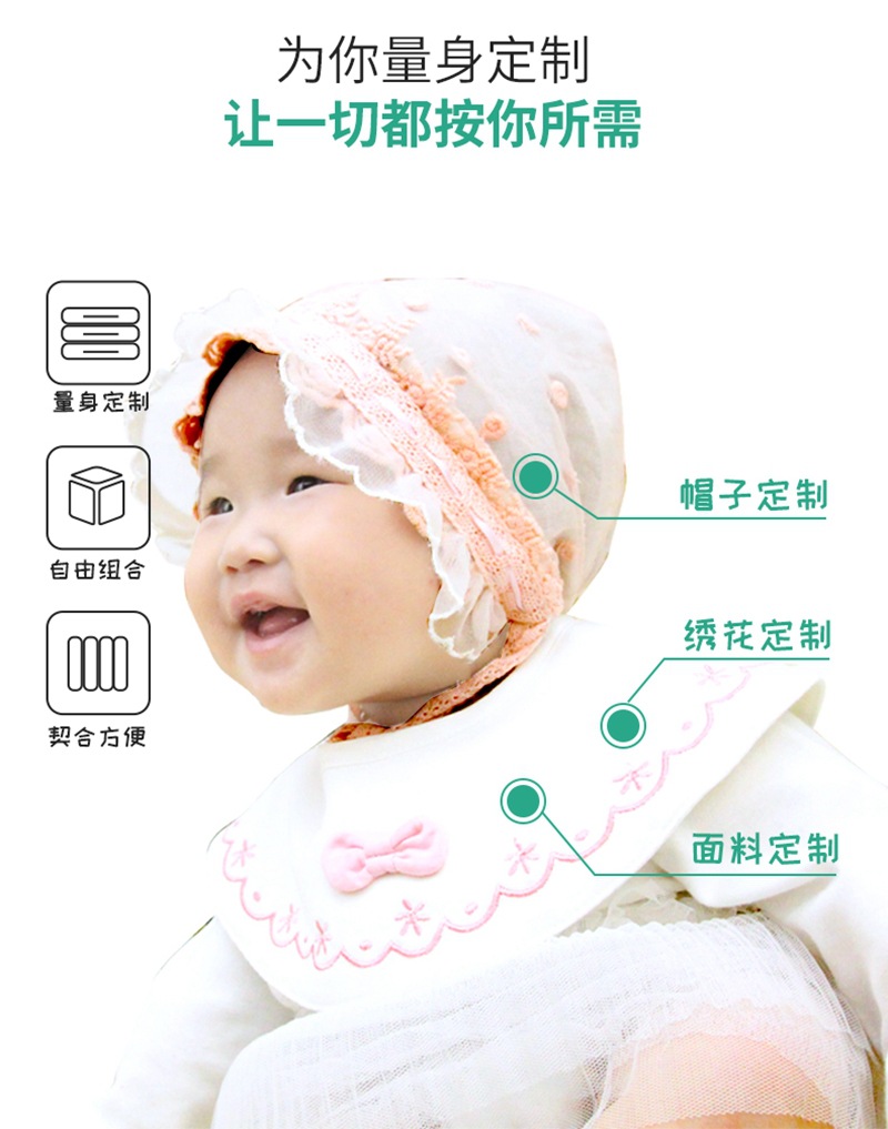 Source factory customized OEM processing children's saliva towel bib fake collar bib lolita bib