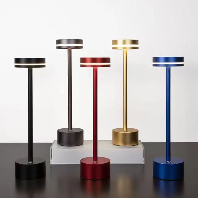 Настольная лампа Amazon золотого цвета, розовое золото, черная, перезаряжаемая, I-образная, современная простая, сенсорная ночная лампа