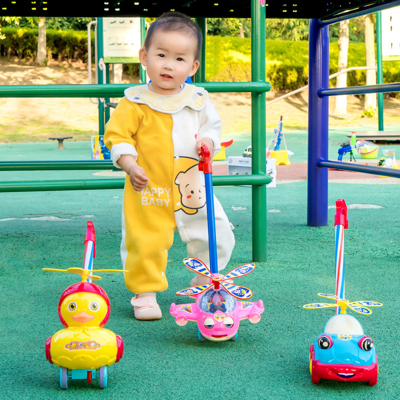 Push and Push Toy Hand Push Airplane Children's Toddler Push and Pull Animal Baby 1-2 Years Old Push and Walk Toy