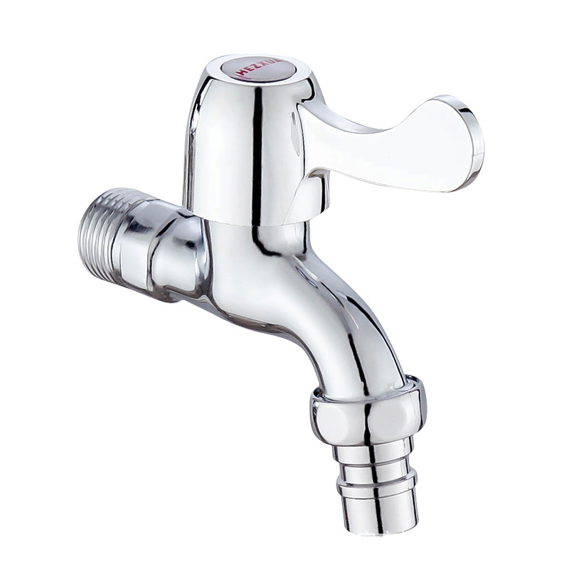 Splash-proof quick-opening washing machine faucet extended nozzle 304 stainless steel faucet one-in two-out dual-use faucet