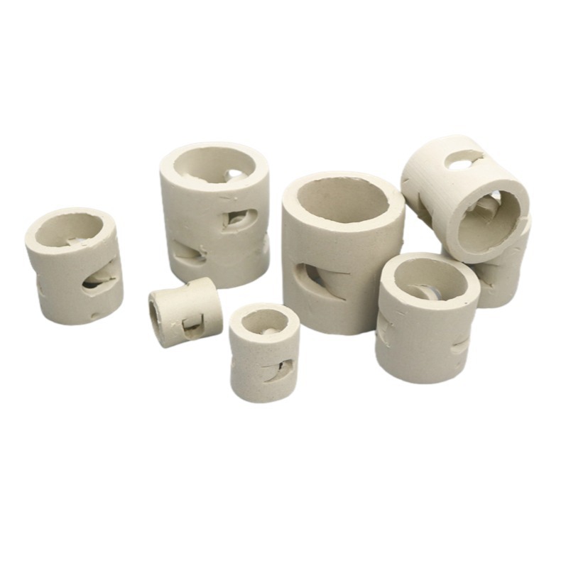 38 Ceramic Ball Ring Φ38Mm Excellent Adsorption Fine Chemical Organic Exhaust Gas Absorption Tower Filler