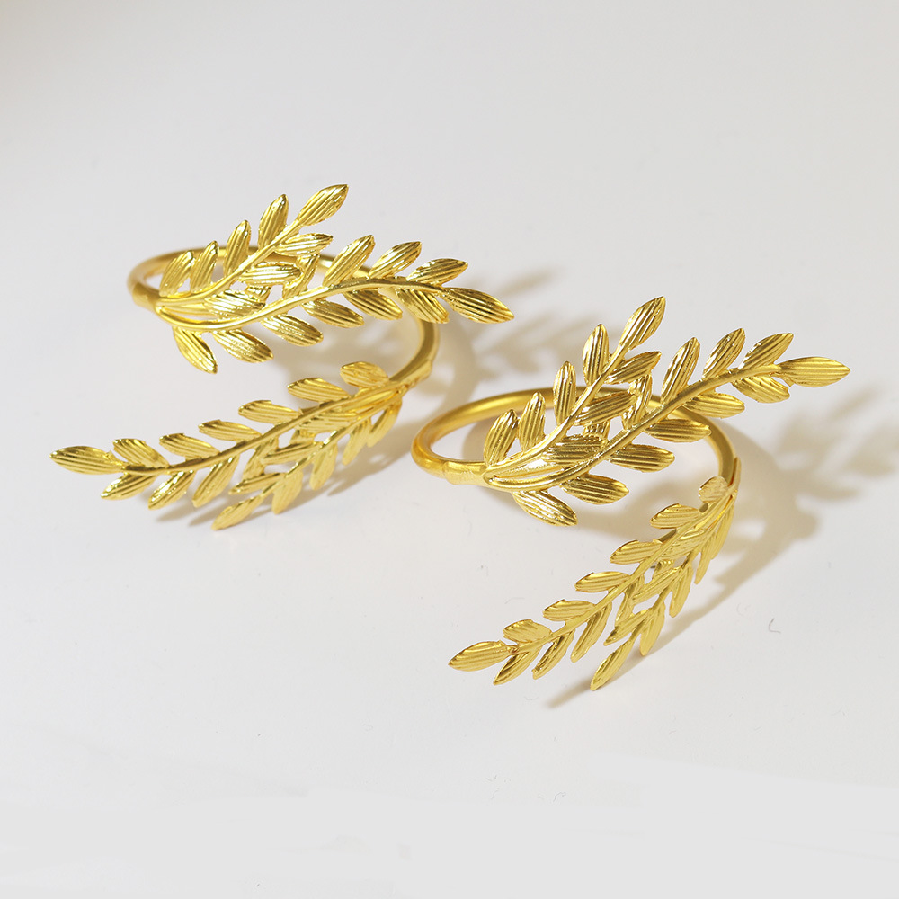 Hot Selling Wheat Ear Napkin Ring Harvest Wheat Ear Napkin Buckle Hotel Western Restaurant Table Setting Cloth Ring Wholesale