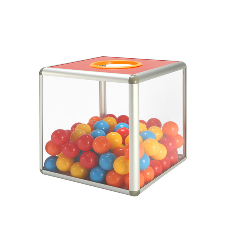 Four-sided transparent lottery box creative activities acrylic lottery box catch coin box blank box ballot box