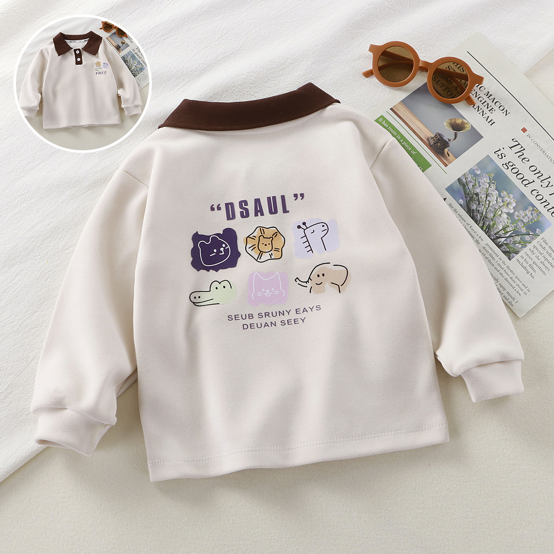 2025 новая футболка-поло, детская, с длинным рукавом, для мальчиков и девочек, базовый слой, модная детская верхняя одежда